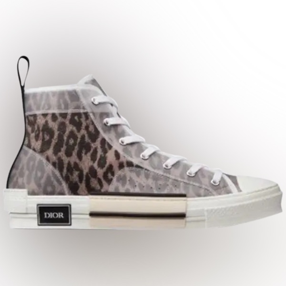 DIOR by Kim Jones B23 High Tops In Beige/Black Leopard - 2019